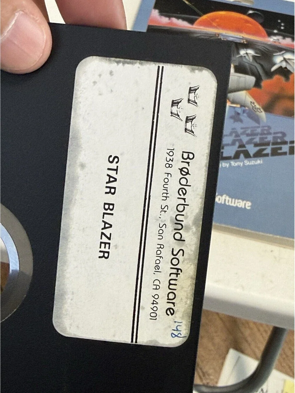 Star Blazer Broderbund Software Hi-Res Action Game for Apple II+ plus computers